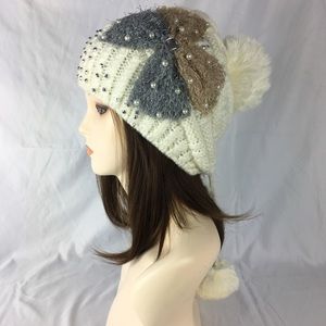 Kawaii Japanese Cable Knit Cream Beanie Hat